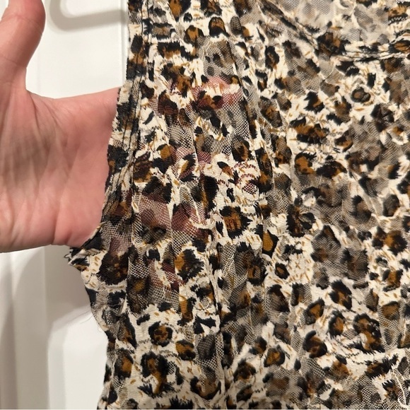 Animal print semi-sheer sleeveless tunic tank - super cute! Women's XL - Picture 3 of 5